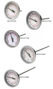 2 Dial Thermometer, 0 – 250º Scale, 6 Stem, 1/4 NPT