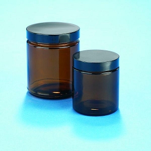 8oz Amber Glass Straight Sided Jars