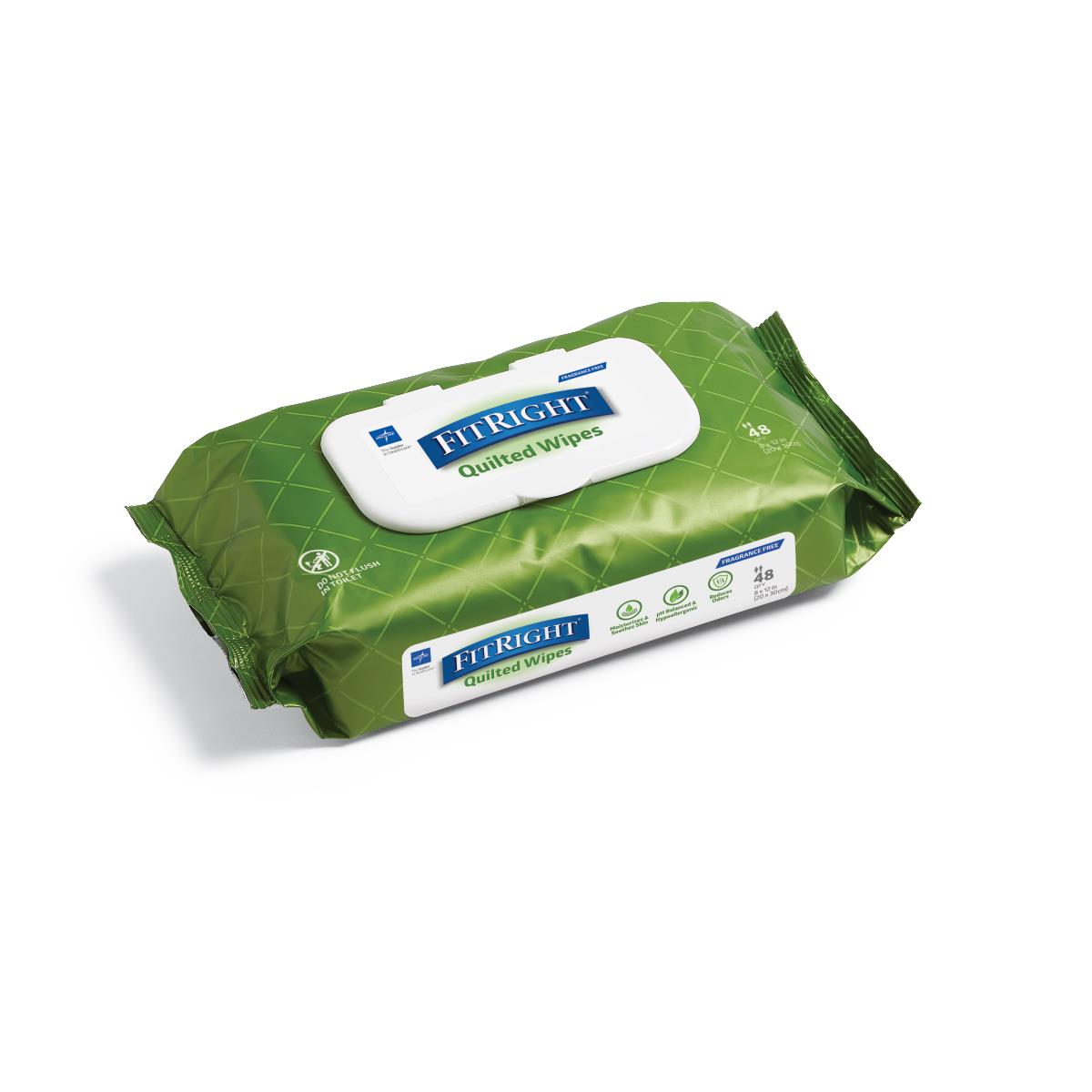 FitRight Aloe Quilted Personal Cleansing Wipes Medline