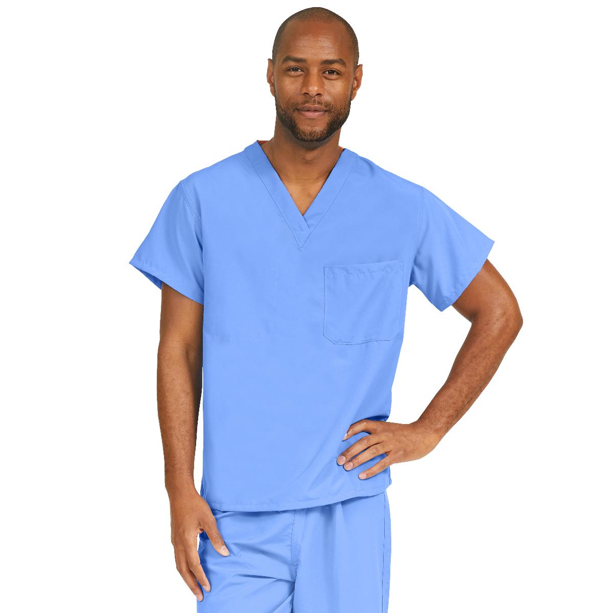 PerforMAX Unisex Reversible V-Neck Scrub Tops with 2 Pockets 