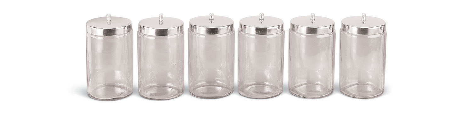 McKesson Sundry Jar, Unlabeled - Glass, Stainless Steel Lids - 4.5 in x 7  in, 1 Ct