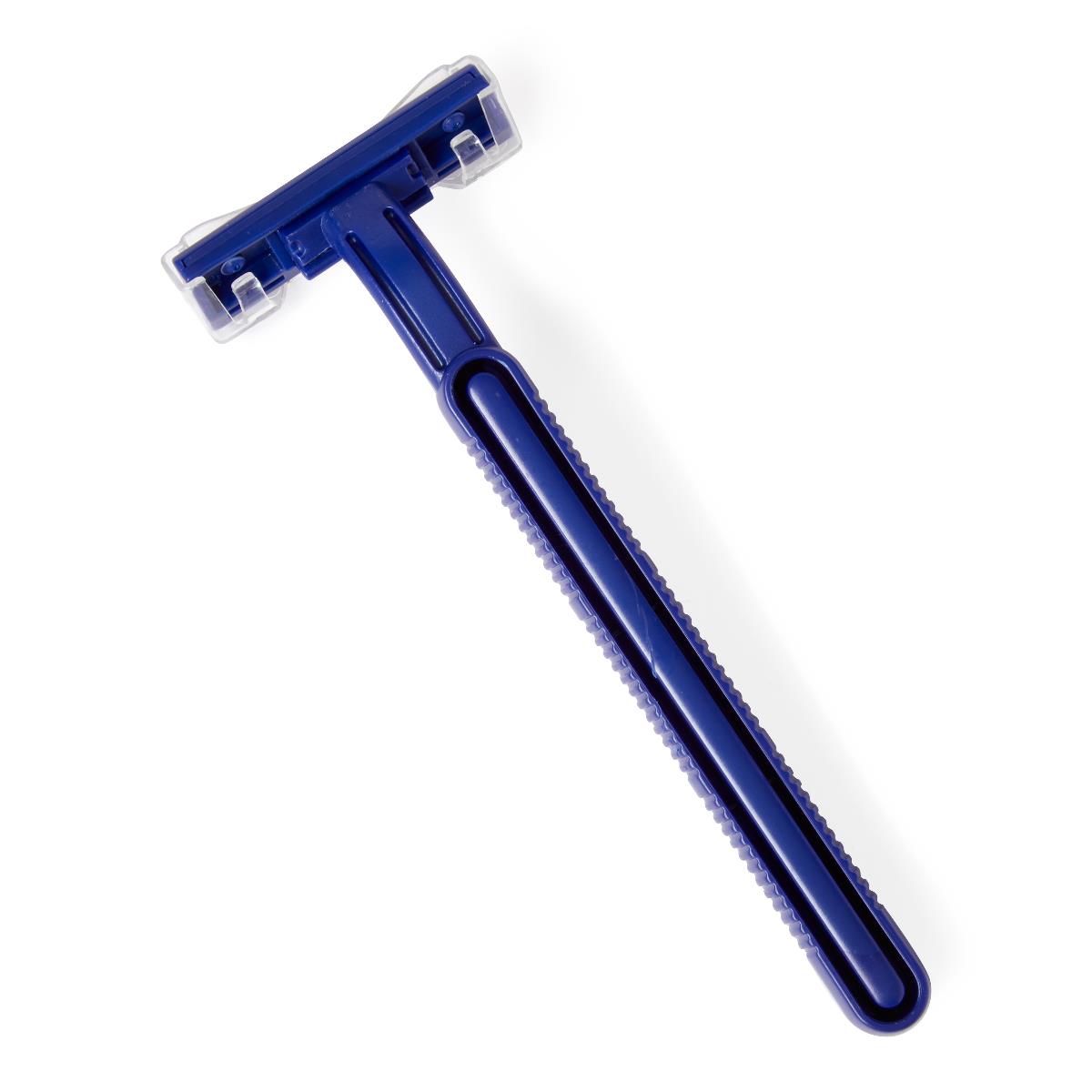 Medline Twin-Blade Disposable Facial Razors with Lubrication Strip ...