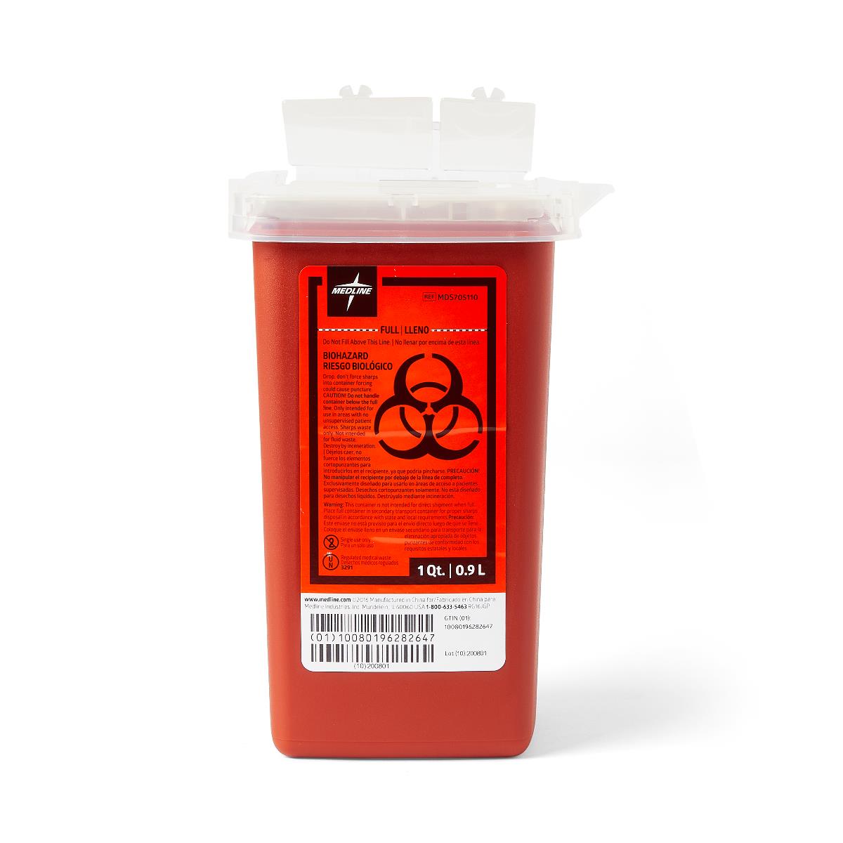 Medline Kanülenabwurfbox Biohazard Nadel Entsorgung Container   1 Quart 