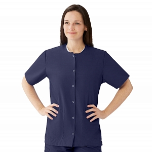 California AVE Women's Yoga-Style Stretch Scrub Tops with Pockets