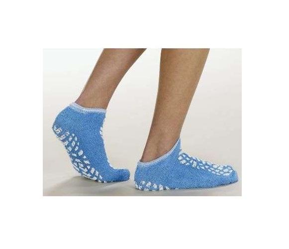 Medline Terry Cloth Sure Grip Rubber Sole Medium Light Blue Slipper Socks –  Medical Supplies