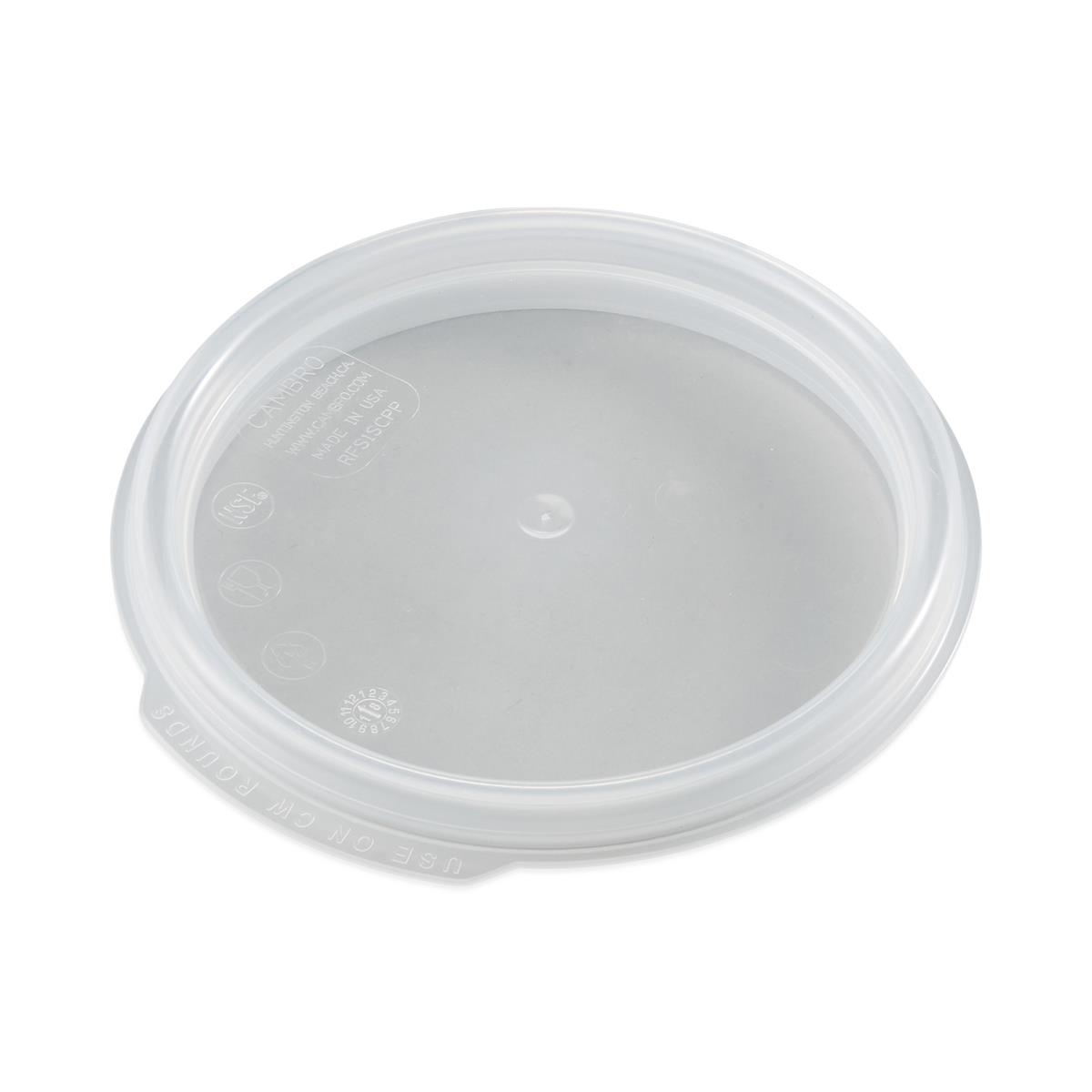Cambro 12, 18 and 22 Qt. Translucent Round Polypropylene Food Storage  Container Seal Cover