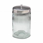 McKesson Sundry Jar, Unlabeled - Glass, Stainless Steel Lids - 4.5 in x 7  in, 1 Ct