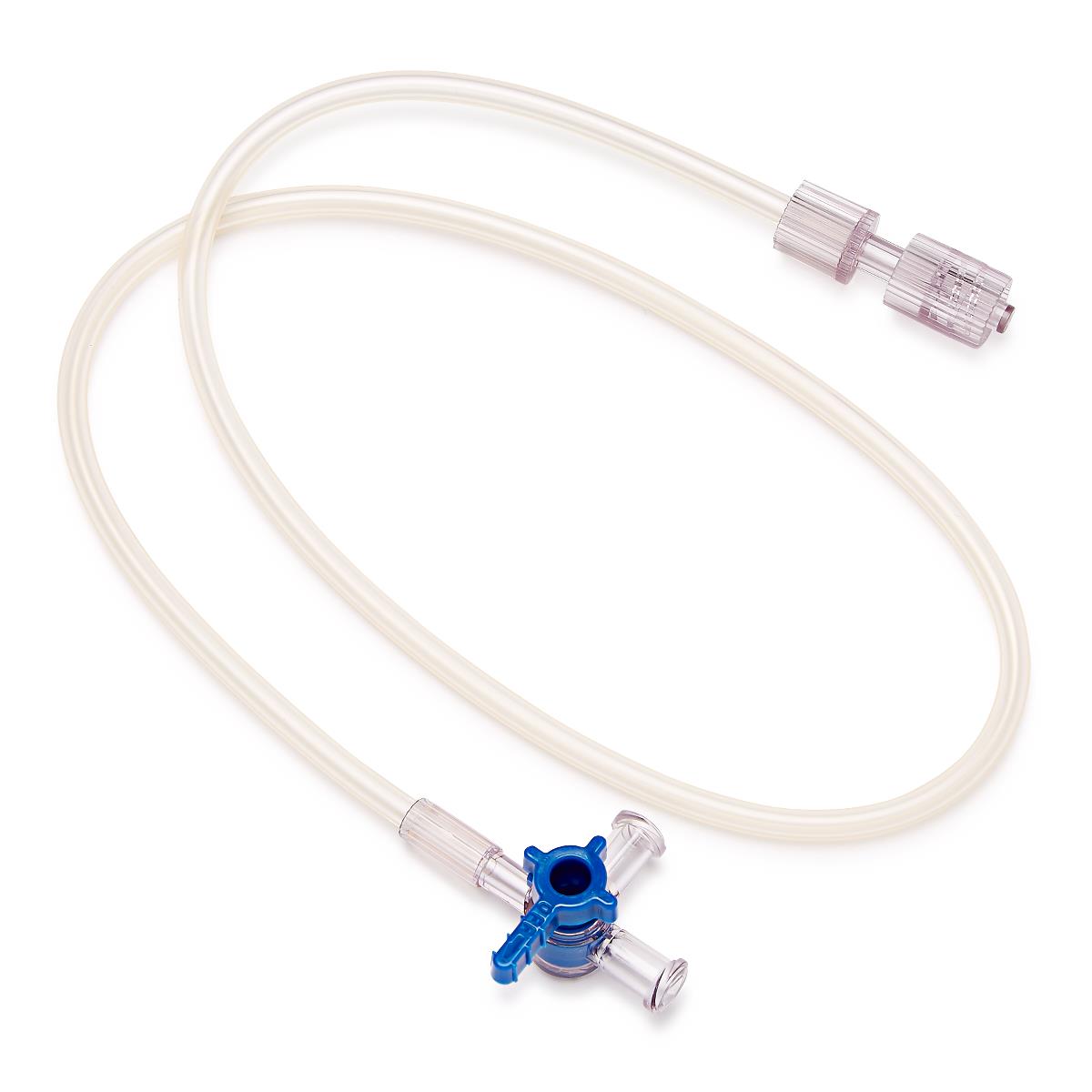 Medical IV Extension Tubing Three-Way Stopcock with Rotating Male