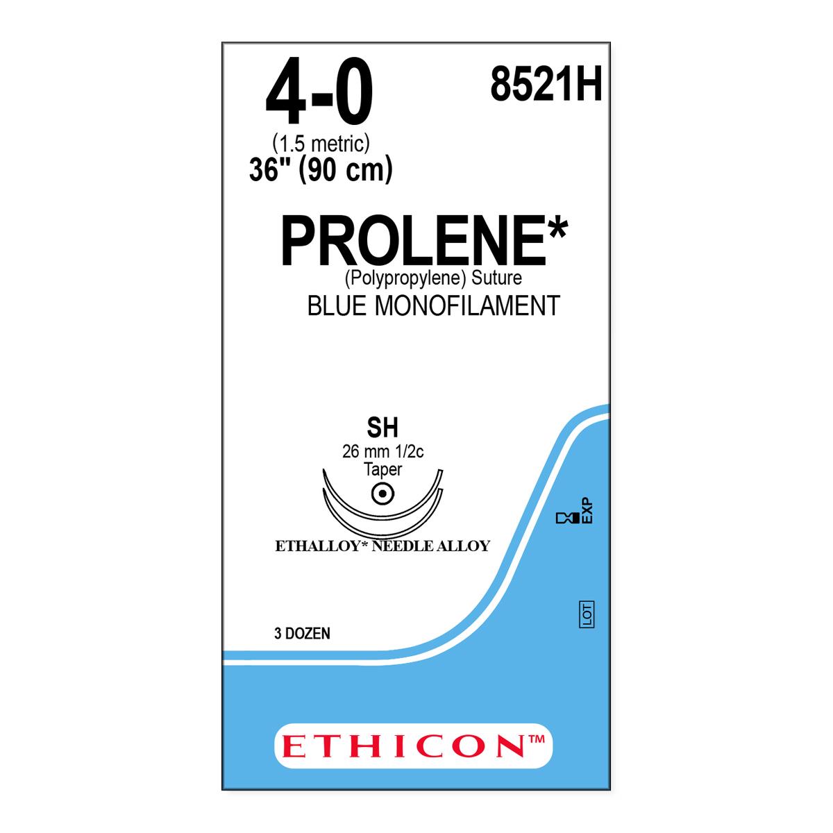 PROLENE* Polypropylene Sutures Blue 45cm 5-0 PS-5 13mm - Box/12