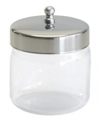 McKesson Sundry Jar, Unlabeled - Glass, Stainless Steel Lids - 4.5 in x 7  in, 1 Ct