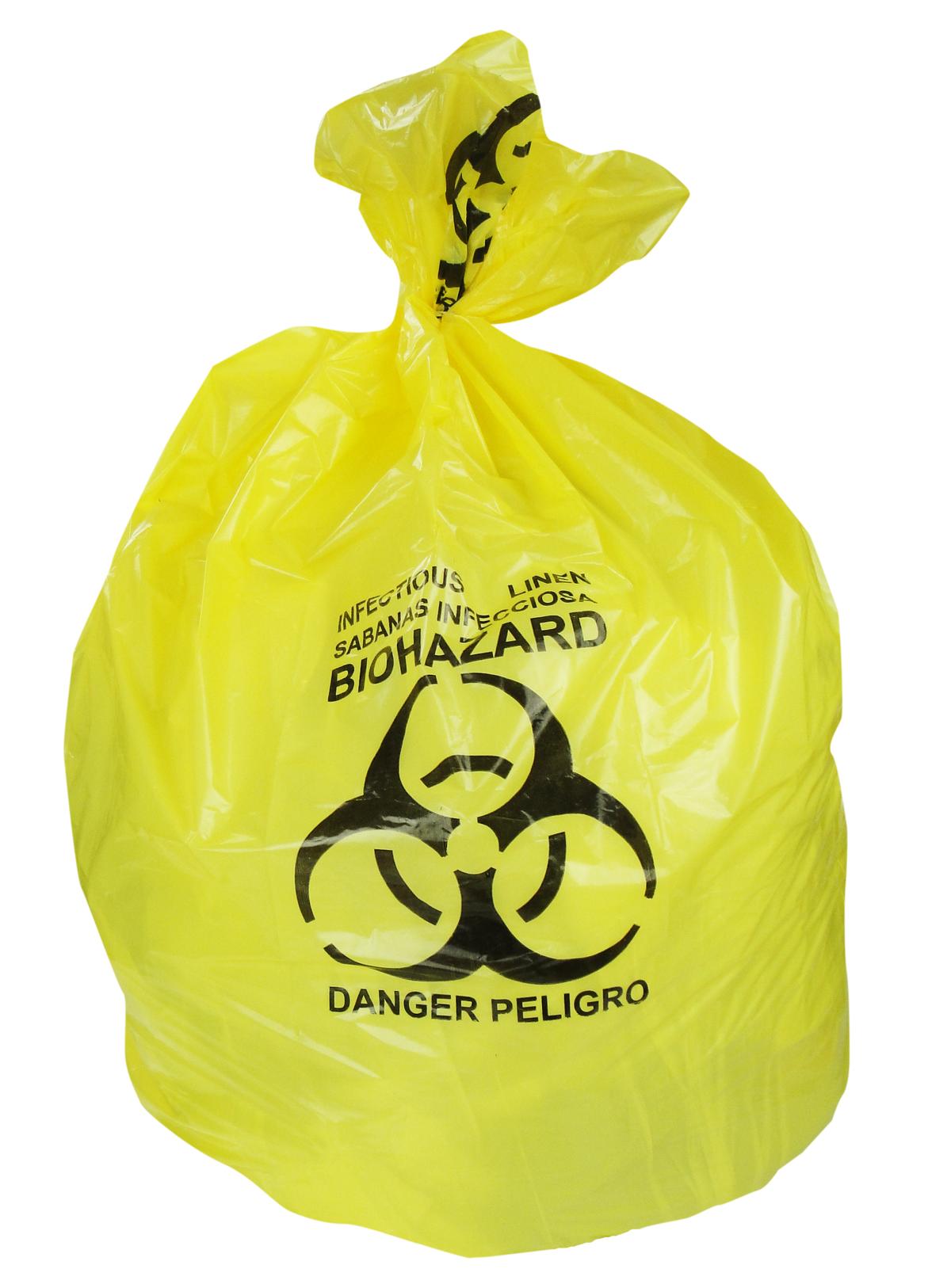 APQ Yellow Disposable Biohazard Bags 37 x 50, Water-Resistant Polyethylene  Bio Hazardous Bags Pack of 25, Open Top Bio Hazard Bags 1.3 Mil, Biohazard