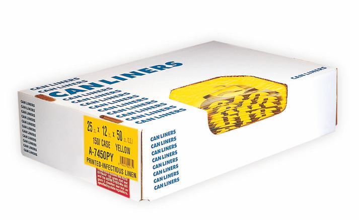 HDPE Material Plastic Printed Yellow Biohazard Healthcare Liners