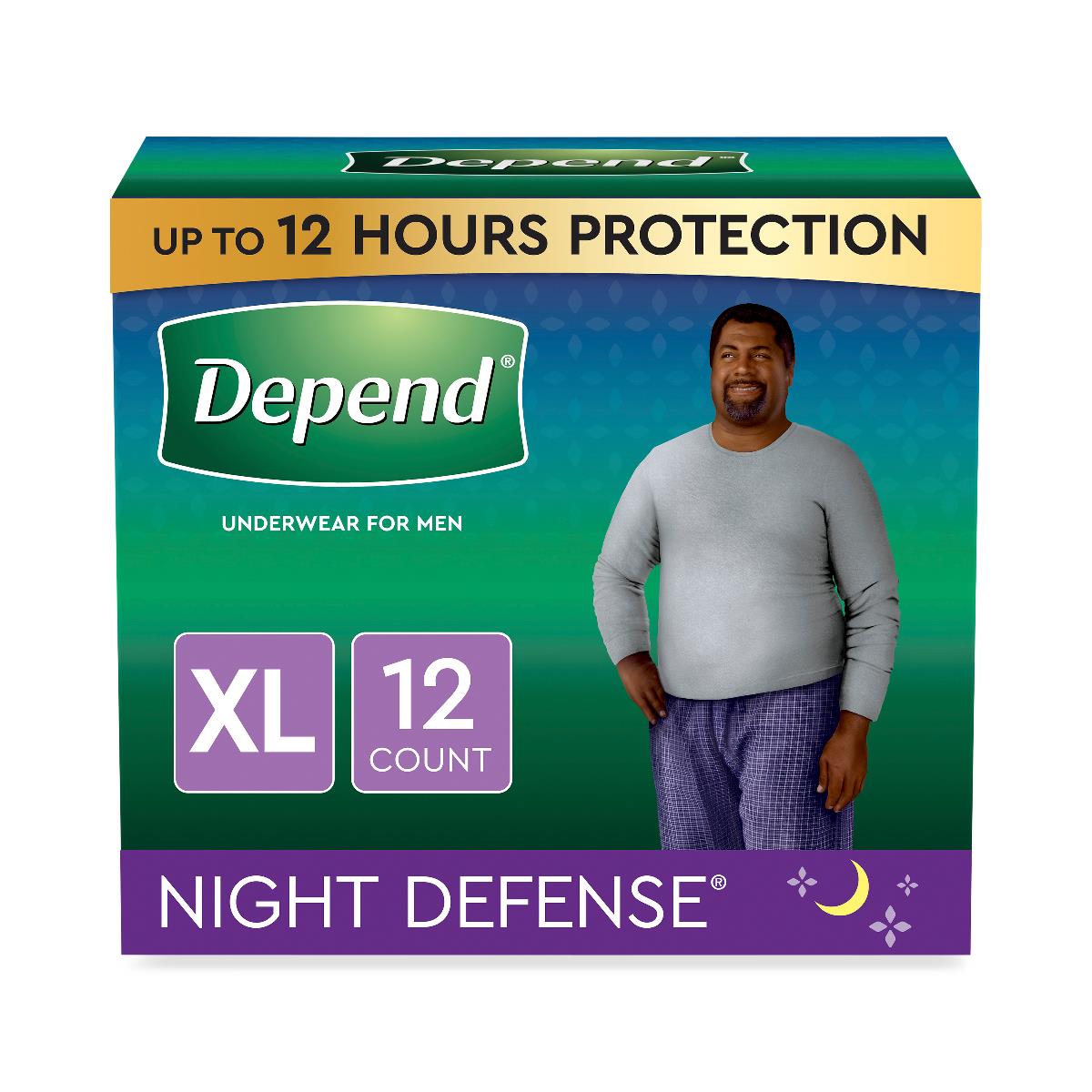 Depend Women's Night Defense Incontinence Underwear Blush XL - 12