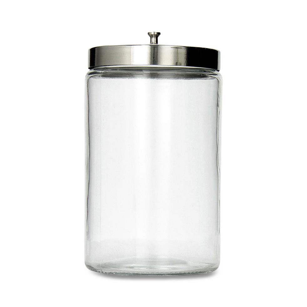 McKesson Sundry Jar, Unlabeled - Glass, Stainless Steel Lids - 4.5 in x 7  in, 1 Ct