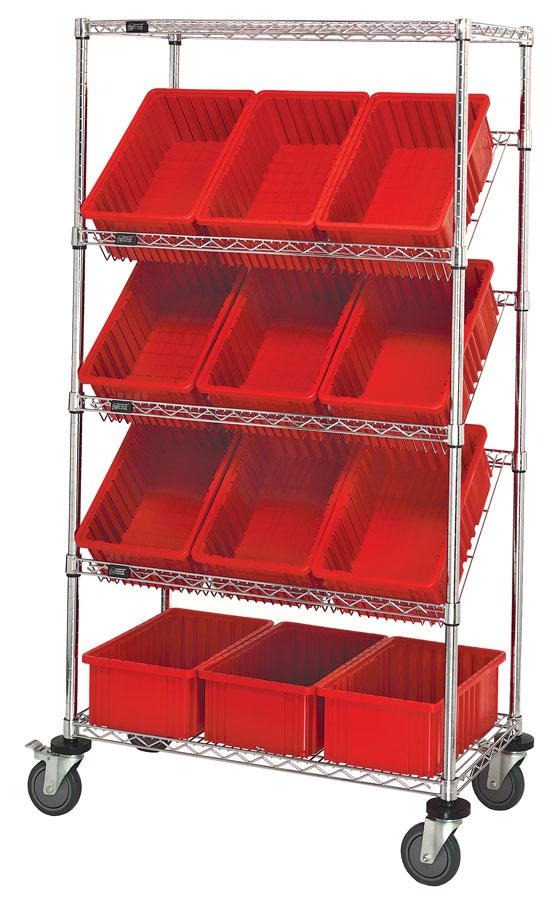 Quantum Storage Economy Shelf Storage Units with Bins, Red