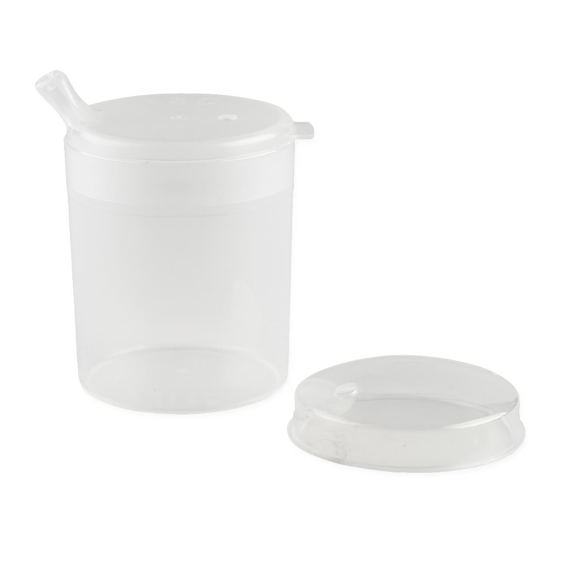 Independence Long Handle Clear Mug with Lids :: large, single handle cup  with no spill lids