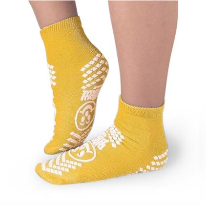 4 Pair Medline XXL Double-Tread Hospital Slipper Socks – Gray, 2XL, Non-Skid