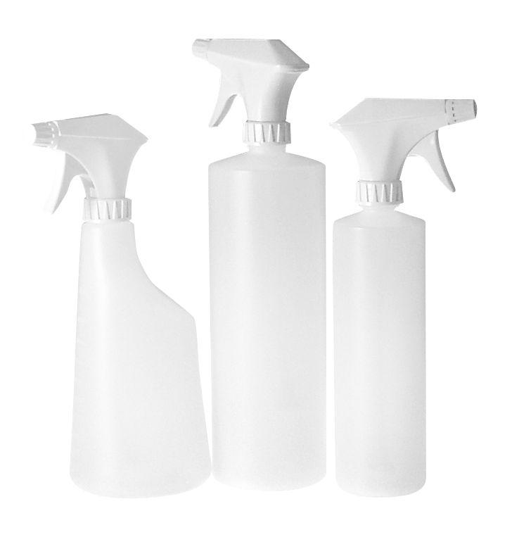 Natural Nylon/PE Bottle, White PP Industrial Trigger Sprayer - Qorpak