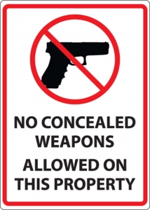 No Concealed Weapons on Property Signs | Medline Industries, Inc.