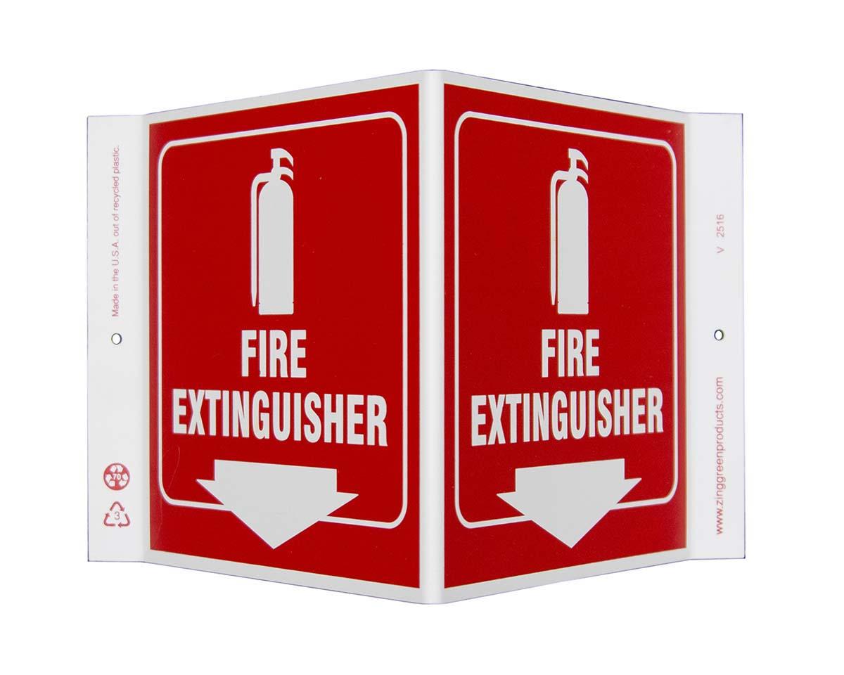 Fire extinguisher v and l projecting signs medline